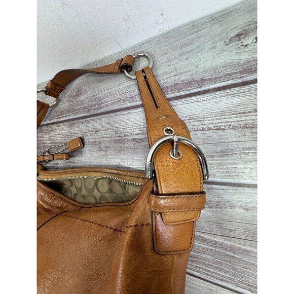 Vintage COACH 3651 Camel Brown Leather Shoulder Bag Retro Hobo Soho - Picture 12 of 16